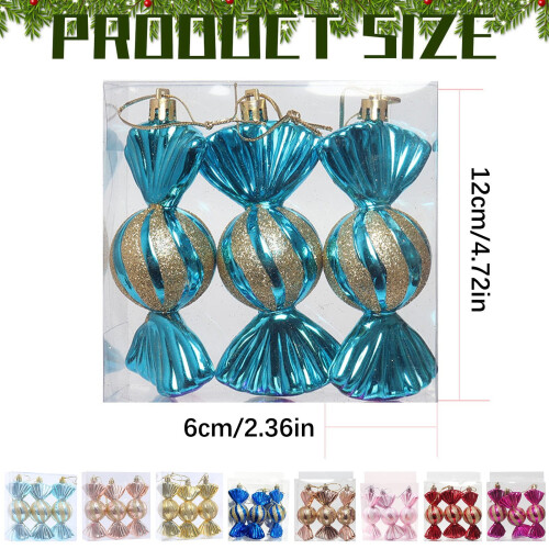 Christmas Tree Ornaments Set Red White Snowflake 12 pcs 2