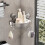 Rack Suction Triangle Storage Organizer Adjustable Shower Wall Mounted Large Capacity Removable Rustproof Shower Rack 8