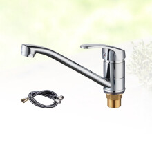 Durable Silver Water Tap with Hot and Cold Lever for Bathroom Sink and Vessel Basin