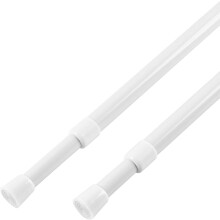 4 Pcs Spring Tension Curtain Rod Adjustable 28 to 40 Inches, 5/8" Diameter, Black, Expandable Spring Loaded Tension Rods For Window No Drilling