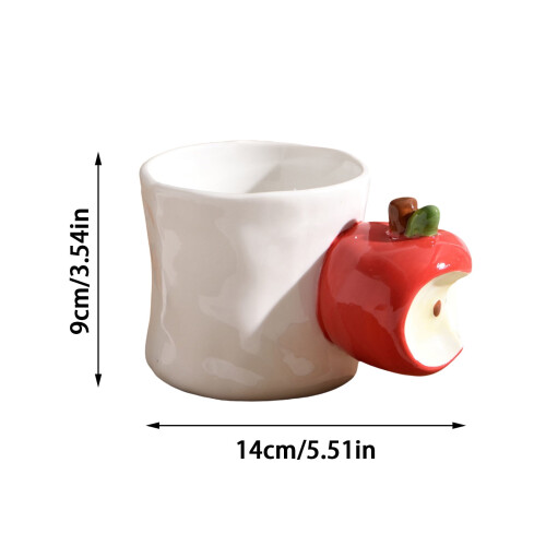 Ceramic Coffee Mug Set of 1 – Stackable Fruit-Shaped Tea Cup with Handle, Microwave & Dishwasher Safe 1
