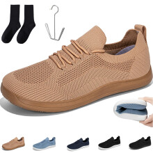 Willtoo Glyde Essence Shoes, Glyde Footwear Comfort Lightweight Hybrid Shoes, Slip-Resistant Wide Toe Box Slip On Breathable Mesh Sneakers Khaki
