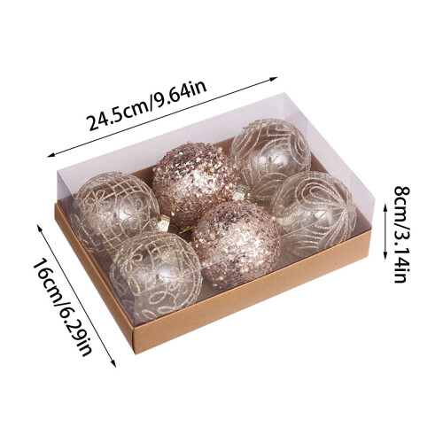 Bola de Natal transparente, 8 cm, 6 peças 2