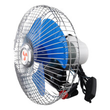 Silent Semi Enclosed Metal Car Fan 12V/24V Strong Wind Auto Head Shaking
