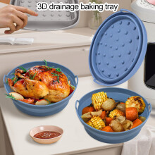 Fryer Mat Food Grade Reusable Eco-Friendly Foldable Silicone Oven Microwave Baking Tray Mat Kitchen Supplies
