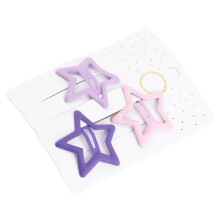 Star Snap Hollow Star Clips Mixed Color Purple