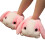 (Pink Rabbit) Plush Rabbit Slippers with Thick Sole 2