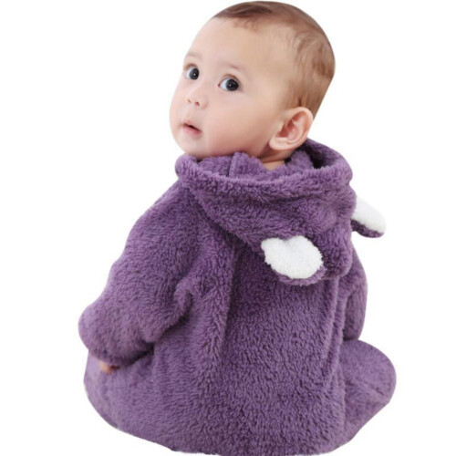 Spring Infant Flannel Solid Color Stitching Package Foot Romper Siamese Baby Crawling Jumpsuit 1