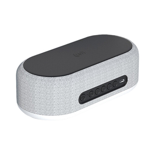 4 in 1 Multi-Function Alarm Clock Temperature Display Wireless Charging for Smartphones Bedside Light (Grey)