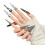 (3179 Extra Long Tip, S) Steampunk Silver Black False Nails 10 Pcs 3