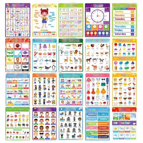Fun Learning Poster Flash Cards - Nice For Education, Learning Activities, Suitable For Autistic And School, 20 Sheets