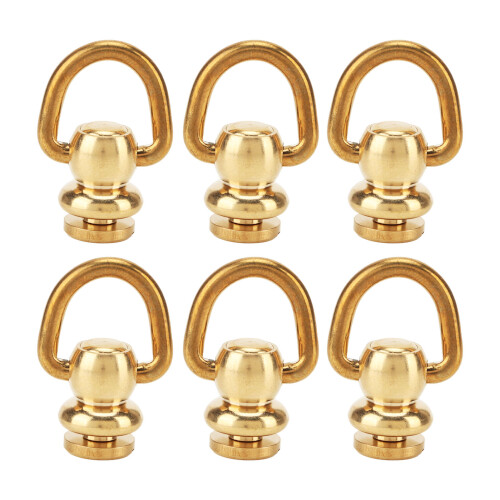 Rustproof Brass Rivets For Leather Crafts, Brass Ball Studs Easy To Install Rotatable D Ring Durable Brass Material Wide Application DIY Leather 1