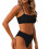 Women's solid color two-piece bikini 1 set 4