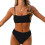 Women's solid color two-piece bikini 1 set 5