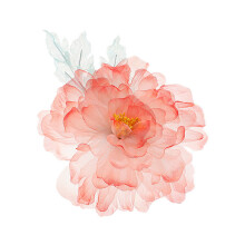 (Large) Chinese Hanfu Hair Clip Red Gradient Floral