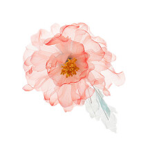 (Small) Chinese Hanfu Hair Clip Red Gradient Floral