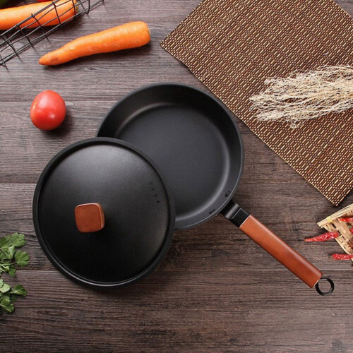 Black Non-Stick Home Iron Pan Easy to Clean for Kitchen Cooking 1