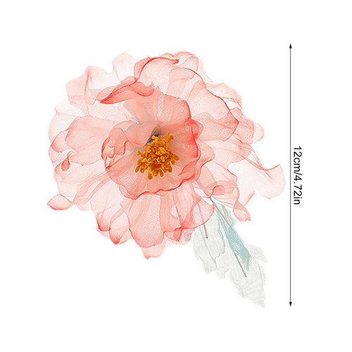 (Small) Chinese Hanfu Hair Clip Red Gradient Floral 2
