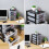 Black Plastic Storage Cabinet with Multi Layer Drawers for Office and Study 3