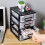 Black Plastic Storage Cabinet with Multi Layer Drawers for Office and Study 5
