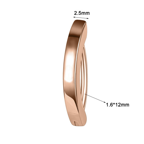 Stainless Steel Belly Ring Reverse Curved Clicker Rose Gold 2
