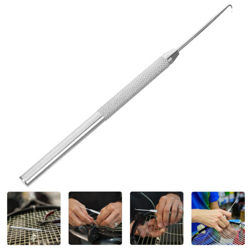 Tennis Racket Stringing Tool with Comfortable Grip for Home Use Durable Metal Construction Silver