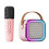 Macchina Karaoke Portatile Rosa con Microfono Wireless & Effetti Luminosi 2