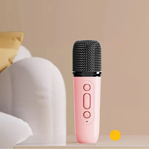 Macchina Karaoke Portatile Rosa con Microfono Wireless & Effetti Luminosi 2