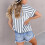 Blusas infantis de algodão e linho, listras verticais e camisas clássicas com lapela. 3