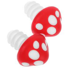 HOMEMAXS Silicone Wine Bottle Stoppers for Freshness with Stylish Mushroom Design Red Color 2 Pieces