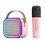 Macchina Karaoke Portatile Rosa con Microfono Wireless & Effetti Luminosi 11