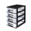 Black Plastic Storage Cabinet with Multi Layer Drawers for Office and Study 1