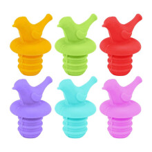 Boutique Clearance Little Bird Wine Bottle Stopper Colorful Reusable Silicone Wine Bottle Stopper Decorate Wine Cap Cute Wine toppers for