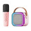 Macchina Karaoke Portatile Rosa con Microfono Wireless & Effetti Luminosi 12