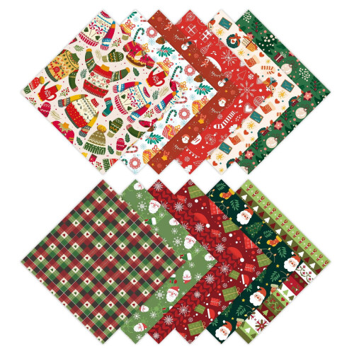 Christmas Pattern Paper Set 12 Designs 6x6 Inches 1