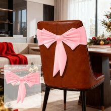 Nœud de dossier de chaise extra épais à coussin d'air, 35 cm, rose – Convient aux chaises de banquet, mariages, Noël et fêtes
