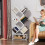 9-Tier Corner Bookshelf White Folding No Installation 2