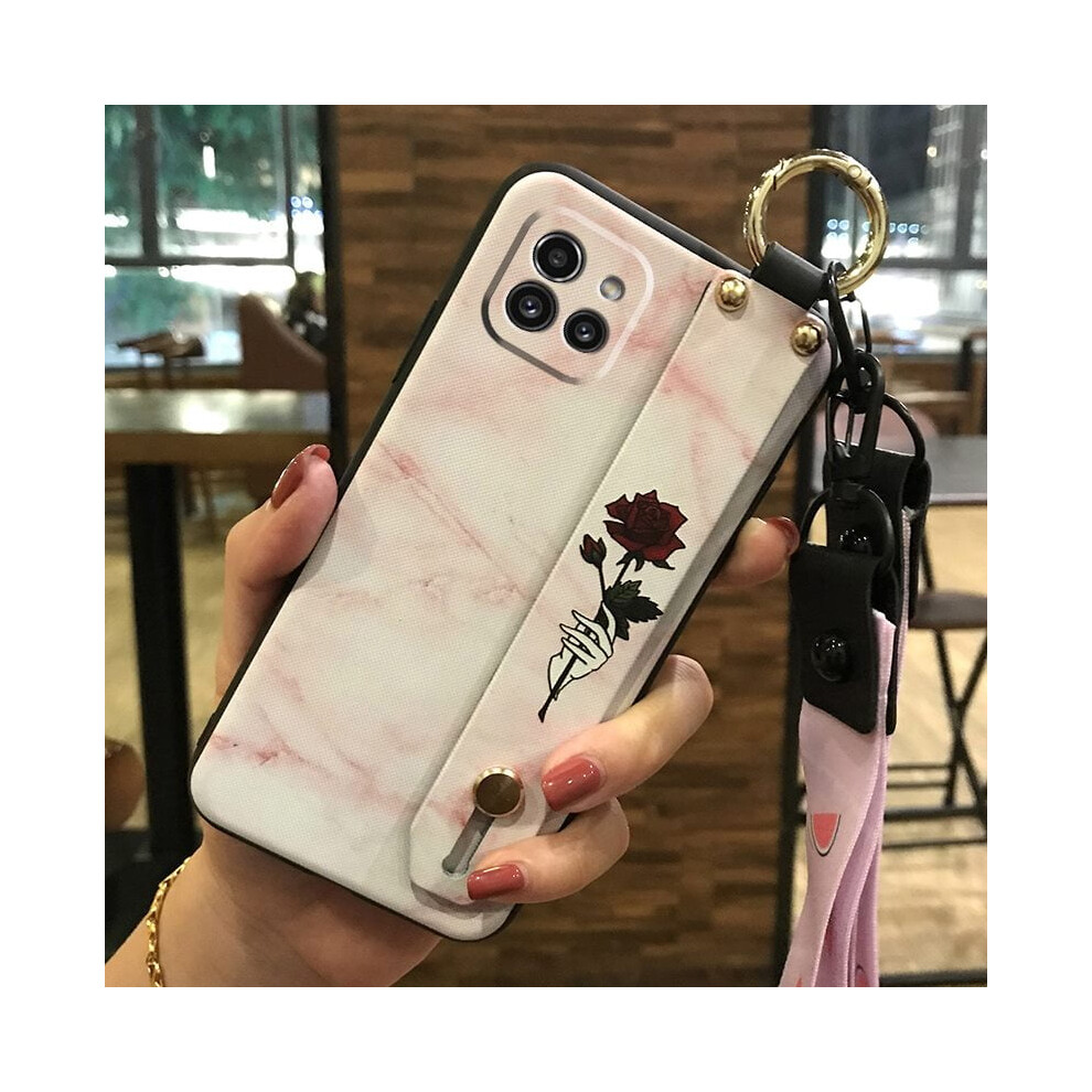 Phone Case Compatible With Samsung Galaxy A03 Euro/166Mm Â Dirt-Resistant, Flower Wrist Strap, Soft Shockproof Silicone Cover With Kickstand & Ring 9193271200017