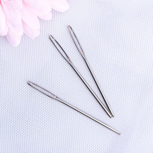 Stitching Needles Silver 6cm Large Eye 20Pcs 2