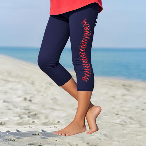Κορίτσια Μπέιζμπολ Στάμπα Γιόγκα Capris Casual Αθλητικά Ελαστικά Ψηλόμεσα Αθλητικά 1
