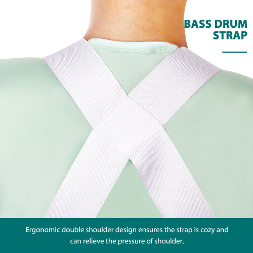 2pcs Bass Drum Straps Percussion Instrument Double Shoulder Straps (White) 1