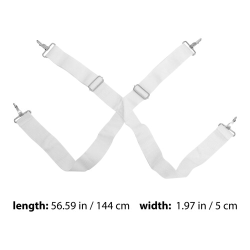 2pcs Bass Drum Straps Percussion Instrument Double Shoulder Straps (White) 2