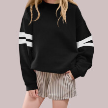Kids Fleece Hoodie with Pockets & White Striped Sleeves Boys & Girls 1-14Y Casual Print Pullover Warm Health Cloth