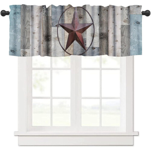 Ρουστίκ κουρτίνα Texas Star Valance, 54x18in, με τσέπη με ράβδο, επένδυση παραθύρου
