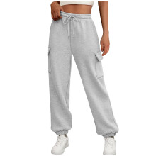 Ladies Casual Cuffed Ankle Workwear Wide Leg Pants Solid Color Loose Fit -Spandex Stretchy Elastic Waist Lounge Outdoor