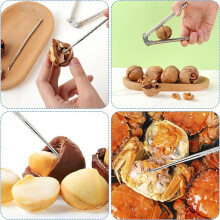 Christmas Sales Silver Nut and Walnut Cracker, Classic Nut with Picks 5 Inches in Length Stainless