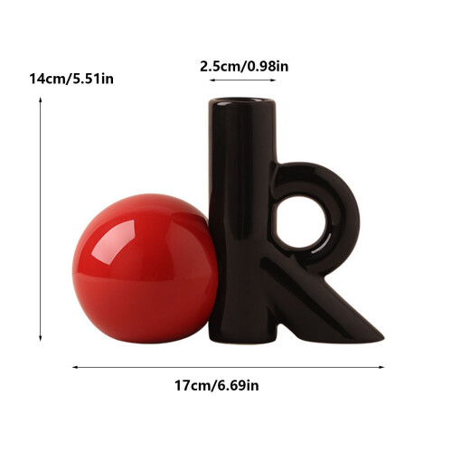Modern Ceramic OK Letter Vase, Creative Dopamine Ceramic Flower Vases 1