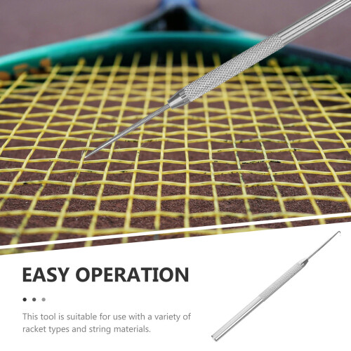 Tennis Racket Stringing Tool with Comfortable Grip for Home Use Durable Metal Construction Silver 2