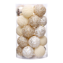 Christmas Ball Ornaments Hand Painted Gold 25 Pieces
