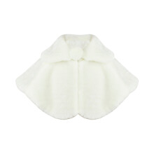 Girls Faux Fur Cape, Flower Girl Princess Cape In Winter Cozy Faux Fur Shrug Flower Girl Princess Cape White 1 Years